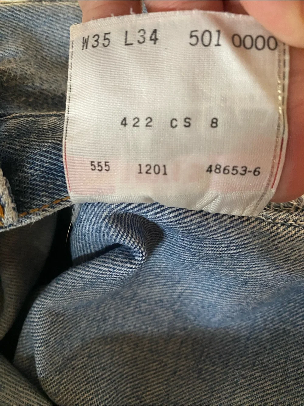 Vintage Levi's 501XX Made in USA 555 Valencia St 2001 Red Tag 35x34 Fit W33 L30